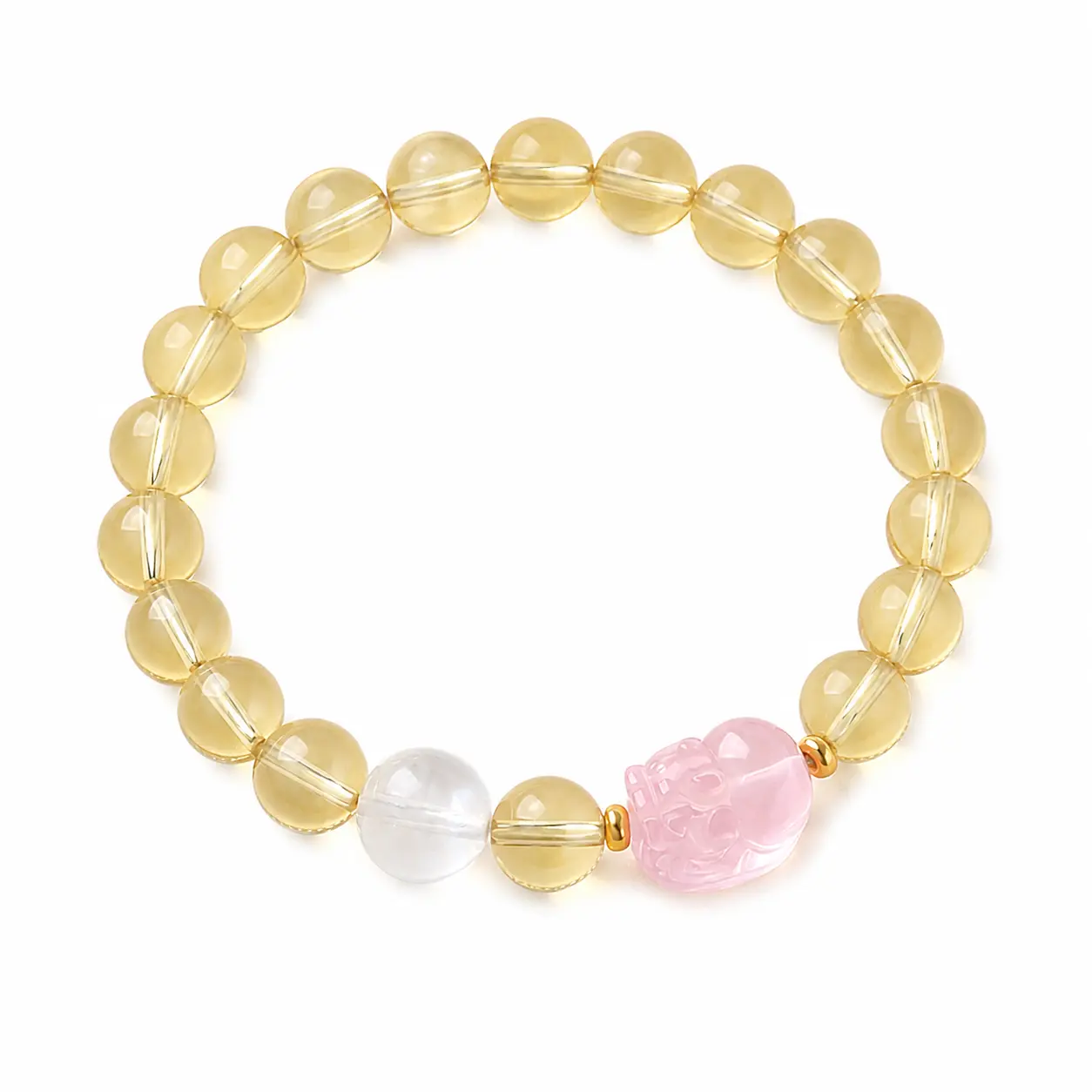 Golden-Rose-Fortune-Citrine-Rose-Quartz-Pixiu-Clear-Quartz-Bracelet